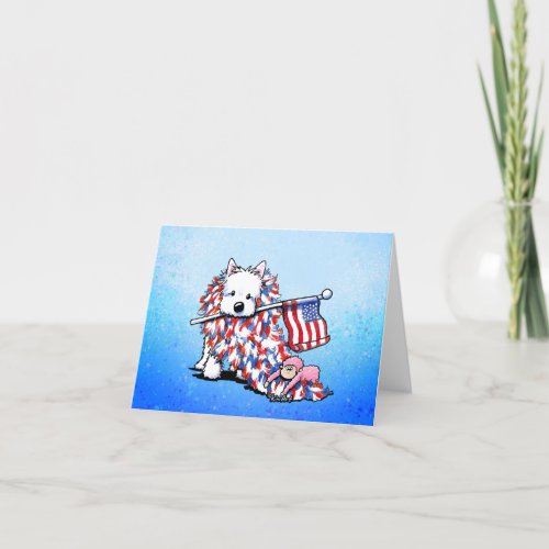 KiniArt Westie Liberty Patriotic Note Card