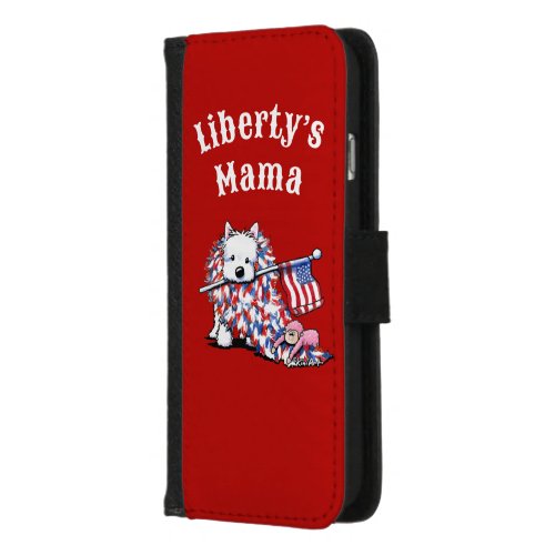 KiniArt Westie Liberty Portrait iPhone 87 Wallet Case