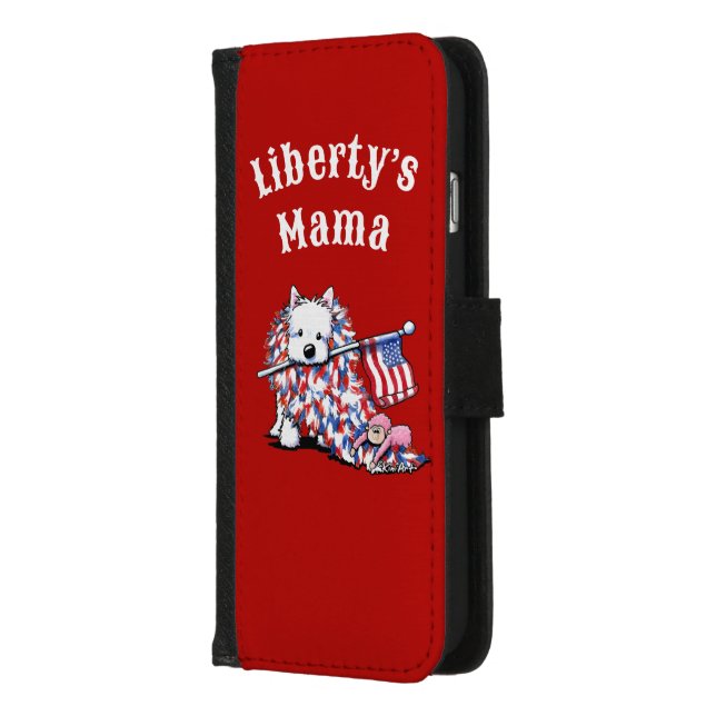 KiniArt Westie Liberty Portrait iPhone Wallet Case (Left)