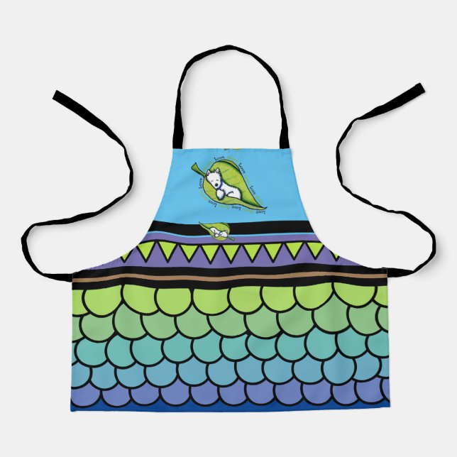 KiniArt Westie Live Green All-Over Print Apron (Front)