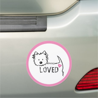 KiniArt Westie LOVED Car Magnet