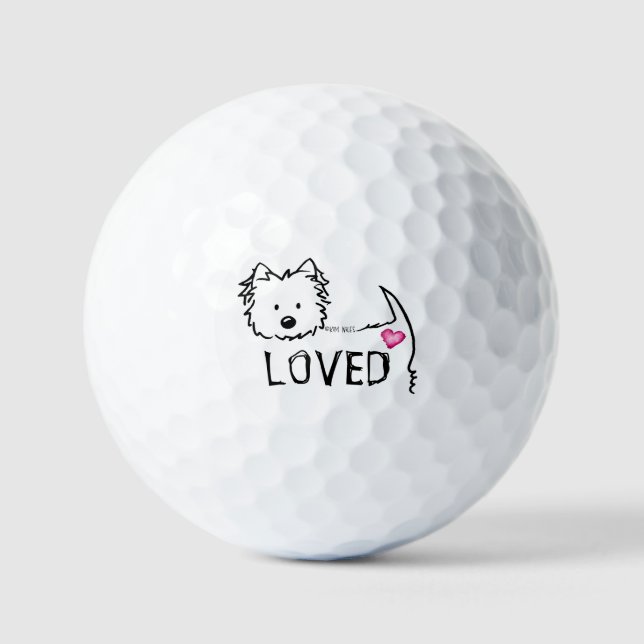 KiniArt Westie LOVED Golf Balls (Front)