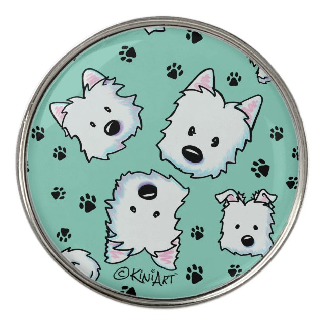 KiniArt Westie Lover Golf Ball Marker (Front)