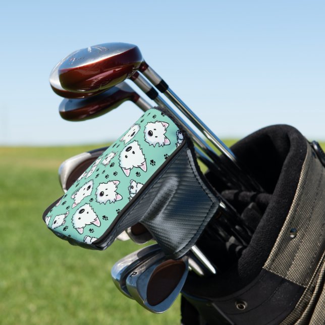 KiniArt Westie Lover Golf Head Cover (In Situ)