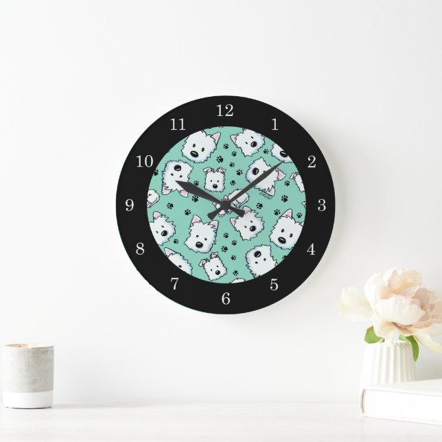 KiniArt Westie Lover Large Clock (Home)