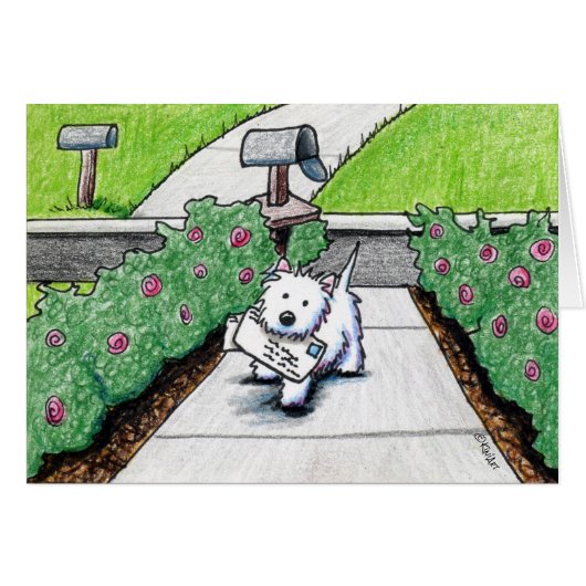 KiniArt Westie Mail Carrier Cards (Front Horizontal)