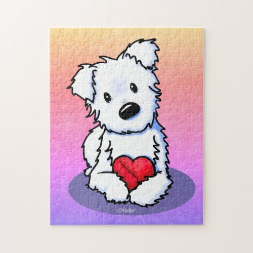 KiniArt Westie Mended Heart Jigsaw Puzzle