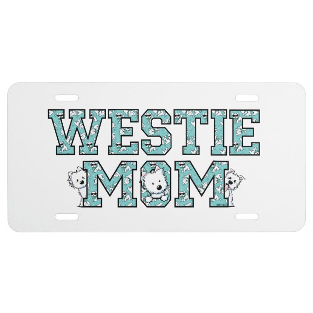 KiniArt Westie Mom  License Plate (Front)