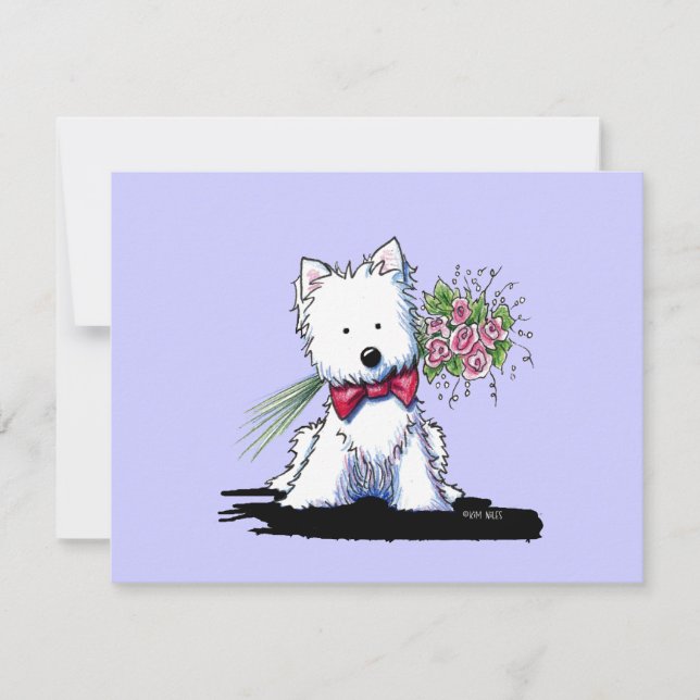 KiniArt Westie Mr. Pawfect Flat Invitations (Front)