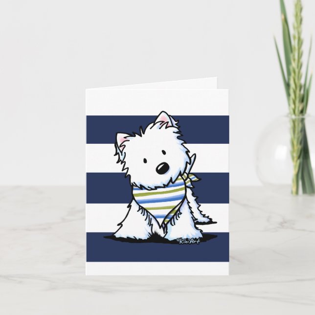 KiniArt Westie Nautical Thank You Card (Front)