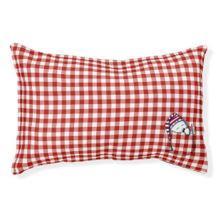 KiniArt Westie On Red Gingham Pet Bed