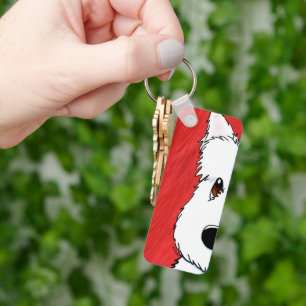 KiniArt Westie On Red Keychain