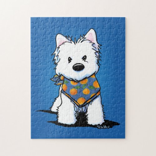 KiniArt Westie Peach Jigsaw Puzzle