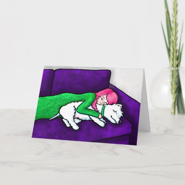 KiniArt Westie Pet Loss Sympathy Card (Front)