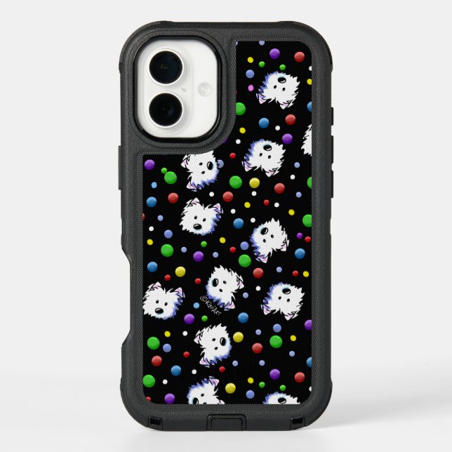 KiniArt Westie Polka Dot Otterbox iPhone Case (Back)