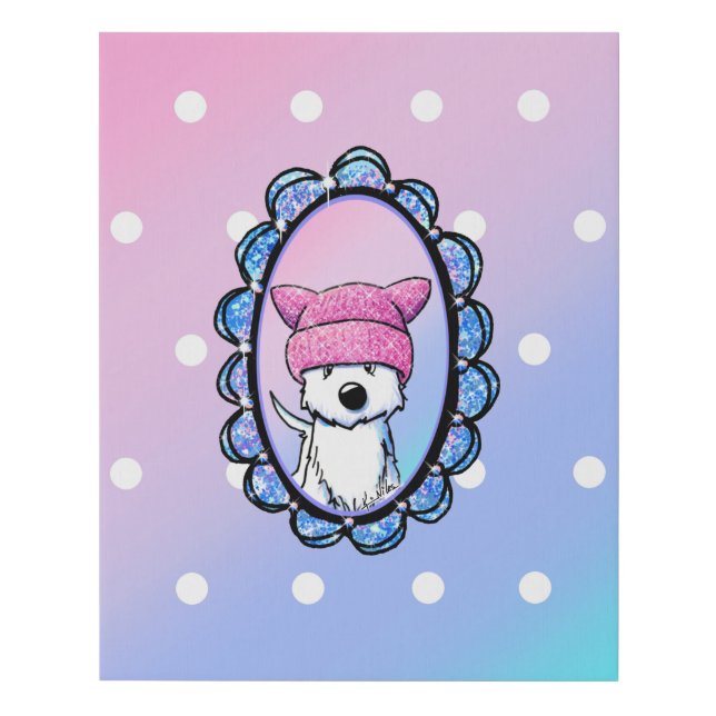 KiniArt Westie Princess Faux Canvas Print (Front)