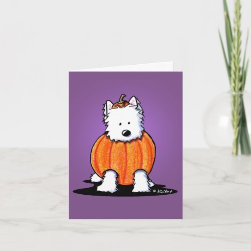 KiniArt Westie Pumpkin Halloween Card