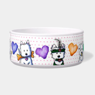 KiniArt Westie Puppy Love Pet Bowl