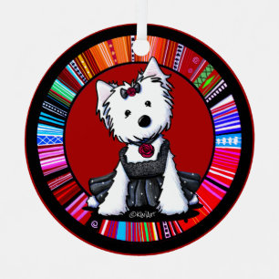 KiniArt Westie Quinceañera Metal Ornament