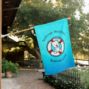 KiniArt Westie Rescue House Flag