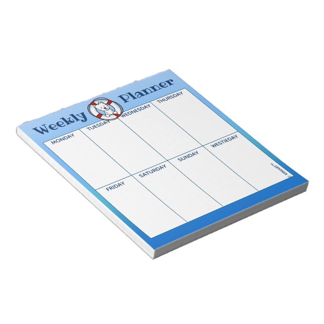 KiniArt Westie Rescue Weekly Schedule Notepad (Angled)