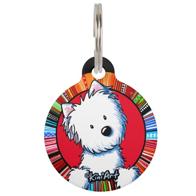 KiniArt Westie Round Pet Tag (Front)