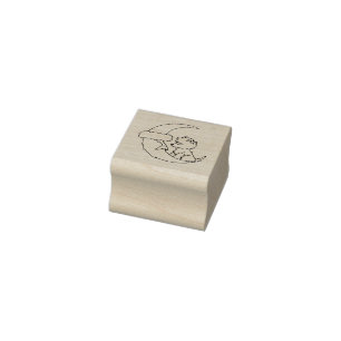 KiniArt Westie Santa Moon Rubber Stamp