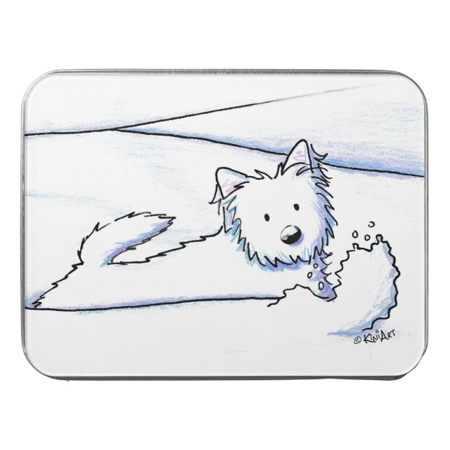KiniArt Westie Snowplow Jigsaw Puzzle (Case Horizontal)