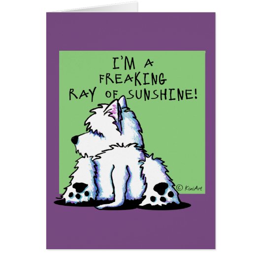 KiniArt Westie Sunshine Card (Front)