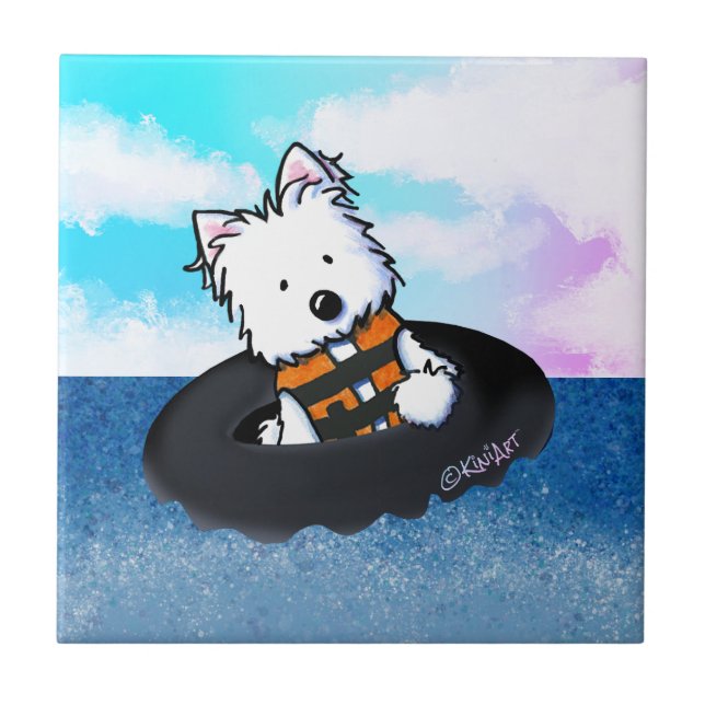 KiniArt Westie Terrier  Ceramic Tile (Front)