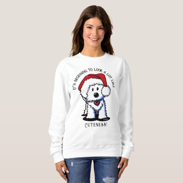 KiniArt Westie Terrier Christmas Sweatshirt (Front Full)