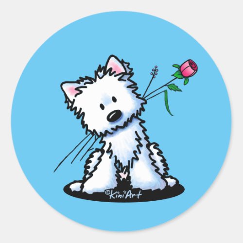 KiniArt Westie Terrier  Classic Round Sticker
