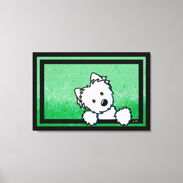 KiniArt Westie Terrier Dog Art Canvas Print (Front)