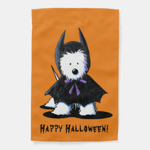 KiniArt Westie Terrier Halloween Garden Flag