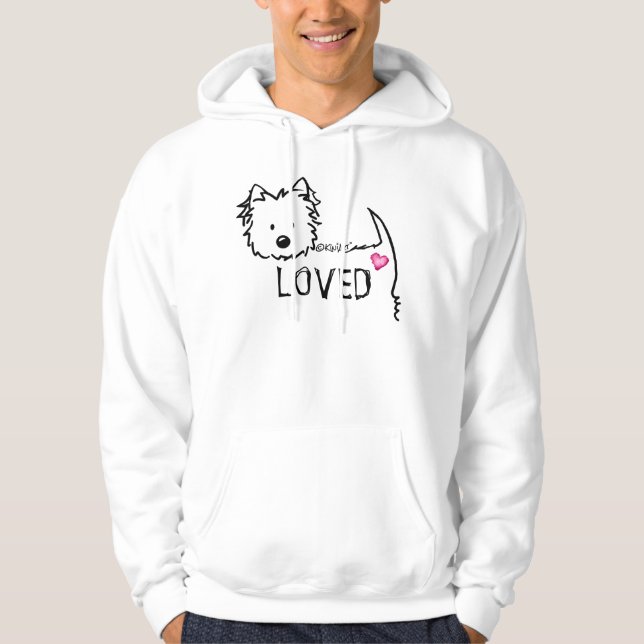 KiniArt Westie Terrier LOVE T-Shirt Hoodie (Front)