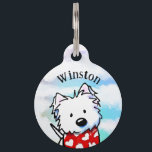 KiniArt Westie Terrier Pet ID Tag<br><div class="desc">KiniArt Westie Terrier dog art by Contemporary PUP Artist,  Kim Niles. © Kim Niles,  KiniArt™ - All Rights Reserved</div>