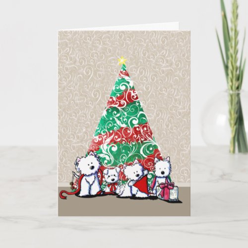 KiniArt Westie Terriers Christmas Card