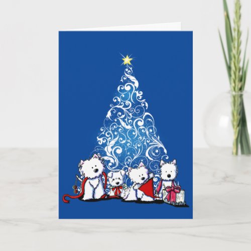 KiniArt Westie Terriers Christmas Card