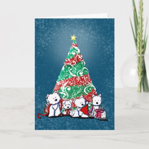 KiniArt Westie Terriers Christmas Card