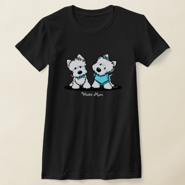 KiniArt Westie Terriers T-Shirt (Laydown)