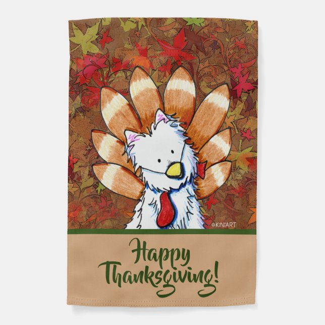 KiniArt Westie Thanksgiving Garden Flag (Front)