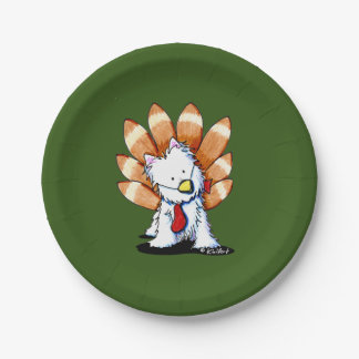 KiniArt Westie Thanksgiving Paper Plates
