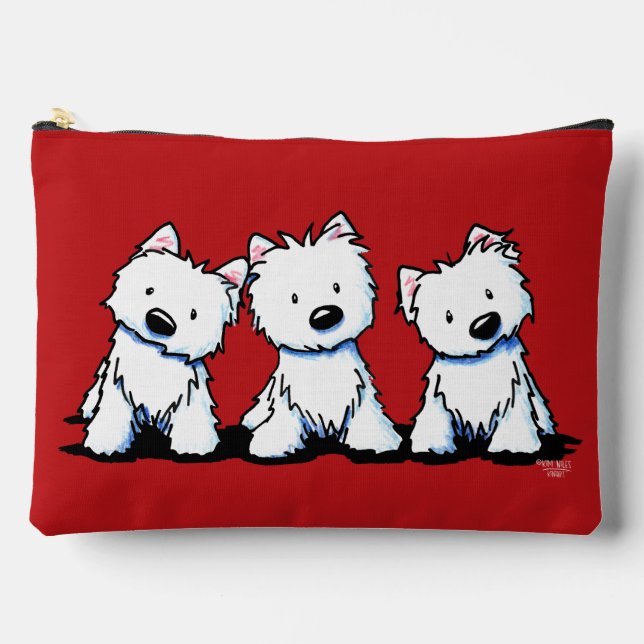 KiniArt Westie Trio Accessory Pouch (Front)