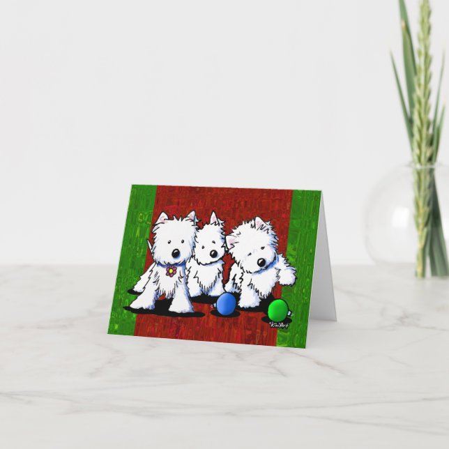 KiniArt Westie Trio Christmas Cards (Front)