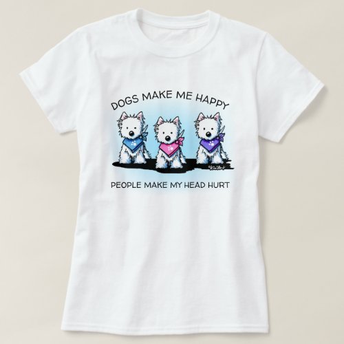KiniArt Westie Trio Dog Lovers T_Shirt