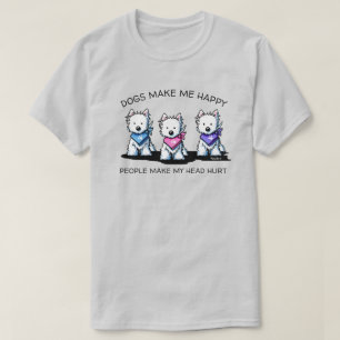 KiniArt Westie Trio Dog Lovers T-Shirt