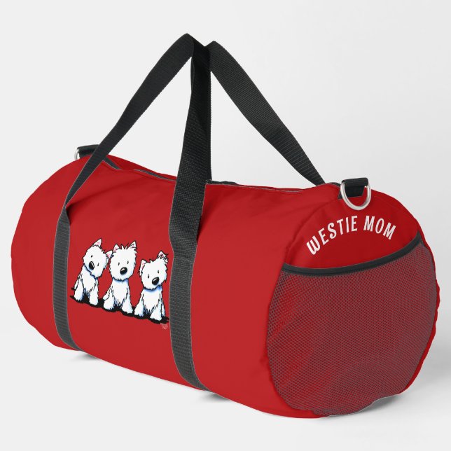 KiniArt Westie Trio Duffle Bag (Right Corner)