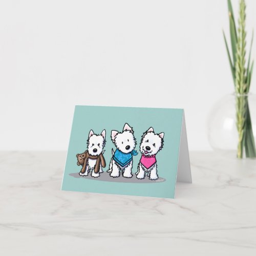 KiniArt Westie Trio Note Card