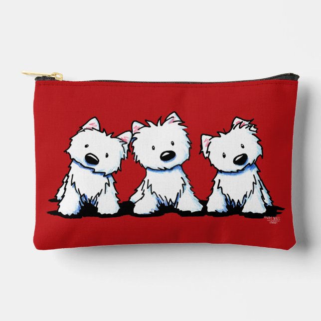 KiniArt Westie Trio Small  Accessory Pouch (Front)