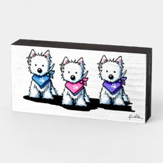 KiniArt Westie Trio Wooden Box Sign